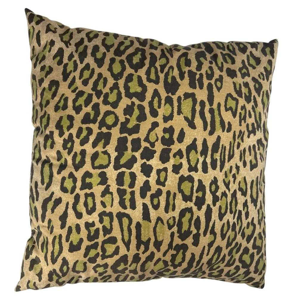 Ralph Lauren Vintage Guinevere Floral Venetian Leopard fabric  throw pillow